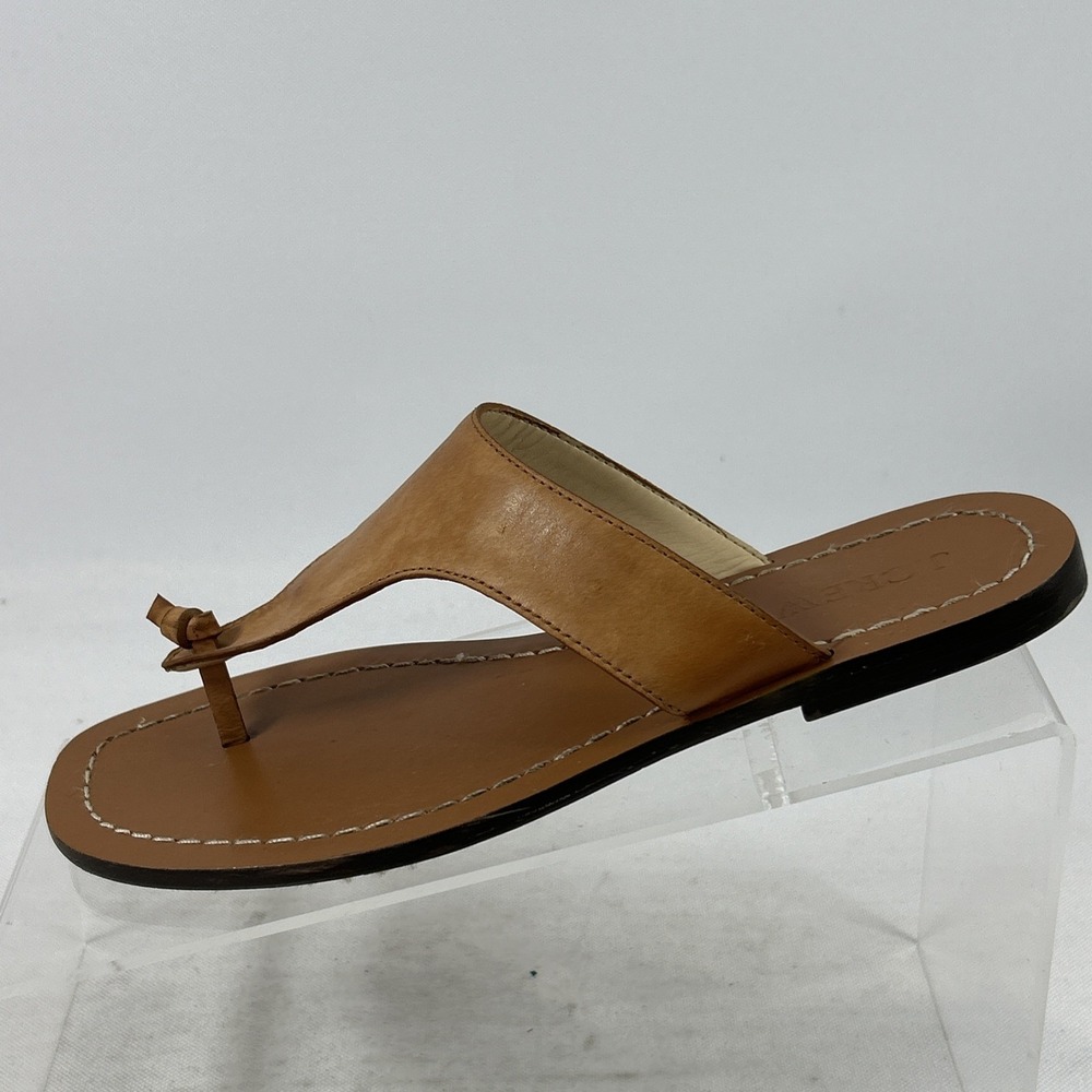 J. Crew Thong Sandals Women's Size 6 Genuine Leather Brown Tan Slides - Picture 4 of 14